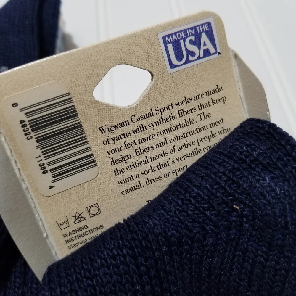 Vintage Navy Slouch Wigwam Dead stock Socks 4-6Ne‎